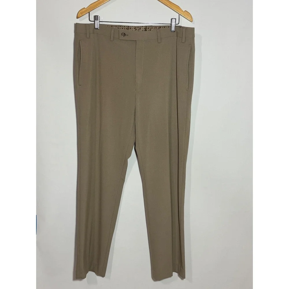 Lauren Ralph Lauren Dress Pants Mens 36x32 Khaki Tan Flat Front Stretch Classic‎